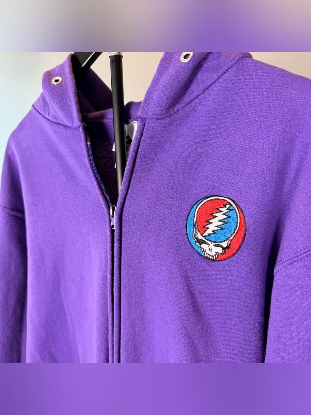 Grateful Dead Embroidered Zip Up Hoodie Stealie Dancing Bears Festival Adult M - Picture 7 of 11